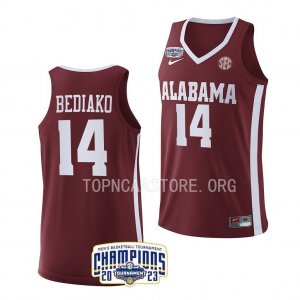 Men's Alabama Crimson Tide #14 Charles Bediako Crimson 2023 SEC NCAA College Basketball Jersey 2403NAUJ4